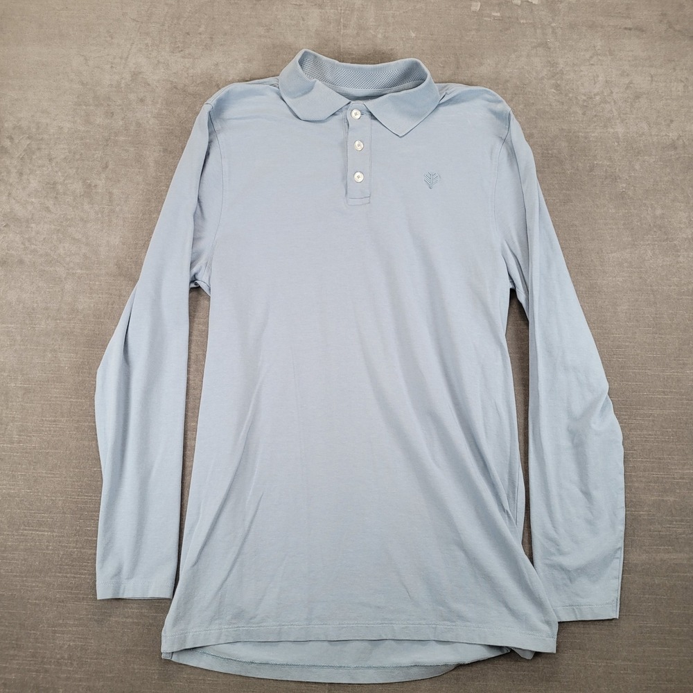 Coolibar UPF 50+ Sun Protection Long Sleeve Polo Shirt‎ Light Blue Size M